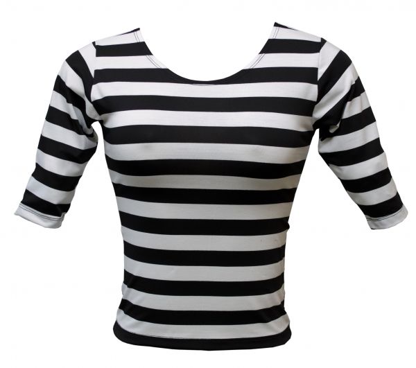 Blusa de Viscolycra Listrada Preto/Branco