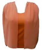 Blusa de Viscolycra/Chiffon (2 peças)- PLUS SIZE