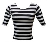 Blusa de Viscolycra Listrada Preto/Branco