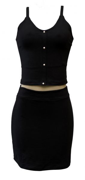 Conjunto de Saia e Blusa Cropped