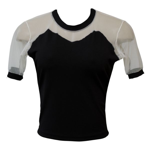 Blusa com Detalhes em Tule Transparente